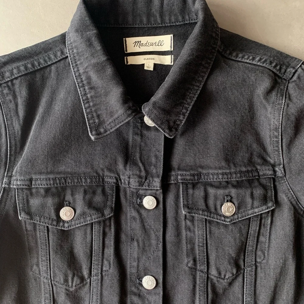 Madewell Black Denim Jacket Size L - Picture 2 of 5